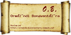 Ormándi Bonaventúra névjegykártya